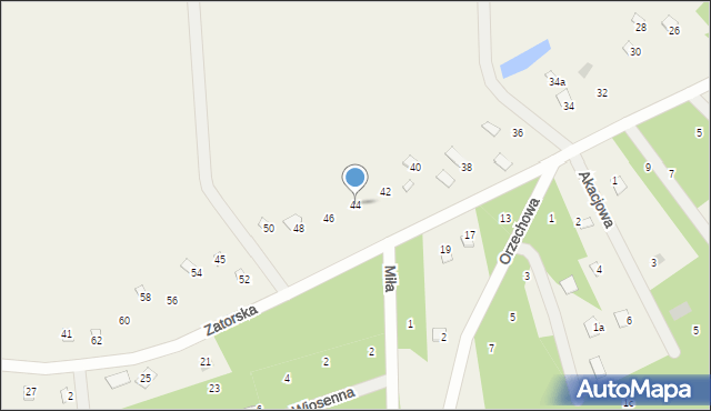 Stawinoga, Zatorska, 44, mapa Stawinoga