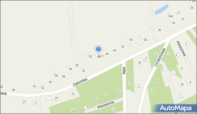 Stawinoga, Zatorska, 48, mapa Stawinoga