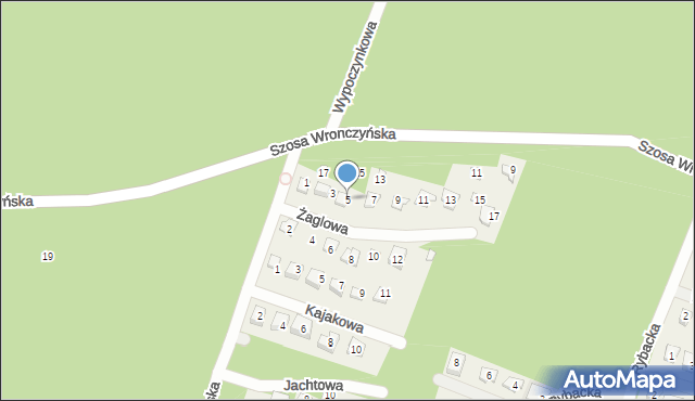 Stęszewko, Żaglowa, 5, mapa Stęszewko