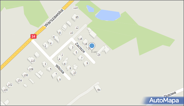 Stryków, Zacisze, 22, mapa Stryków