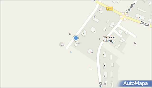 Strzelce Górne, Zakościelna, 7, mapa Strzelce Górne