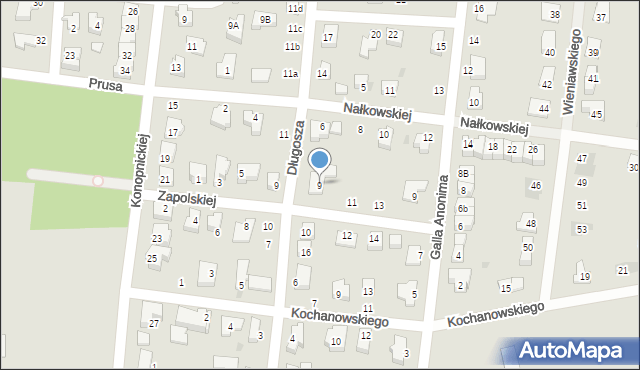 Strzelin, Zapolskiej Gabrieli, 9, mapa Strzelin