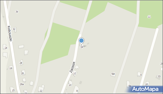 Strzyżów, Zacisze, 14, mapa Strzyżów