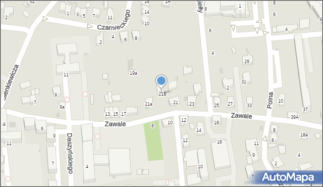 Strzyżów, Zawale, 21B, mapa Strzyżów