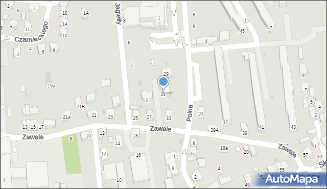 Strzyżów, Zawale, 31, mapa Strzyżów