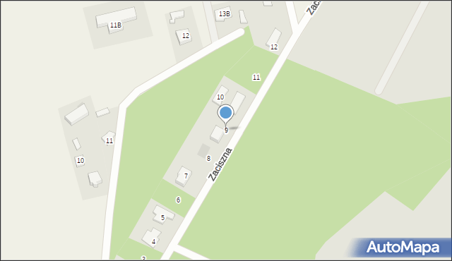 Studzieniec, Zaciszna, 9, mapa Studzieniec