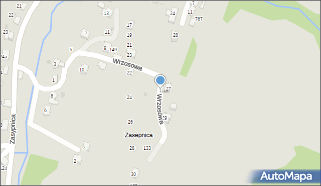 Sucha Beskidzka, Zasypnica, 168a, mapa Sucha Beskidzka
