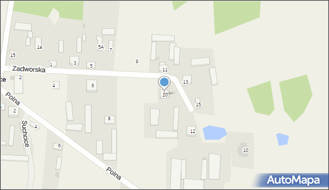 Suchcice, Zadworska, 10, mapa Suchcice