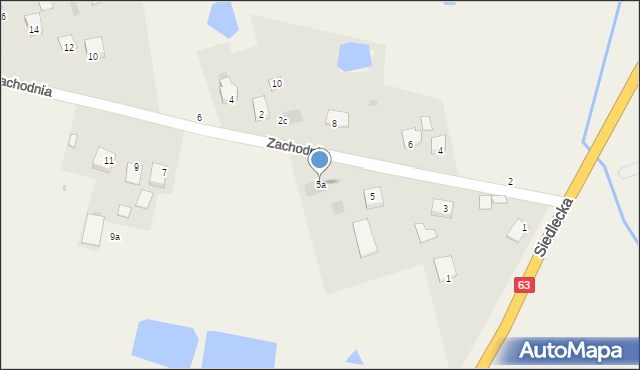 Suchożebry, Zachodnia, 5a, mapa Suchożebry