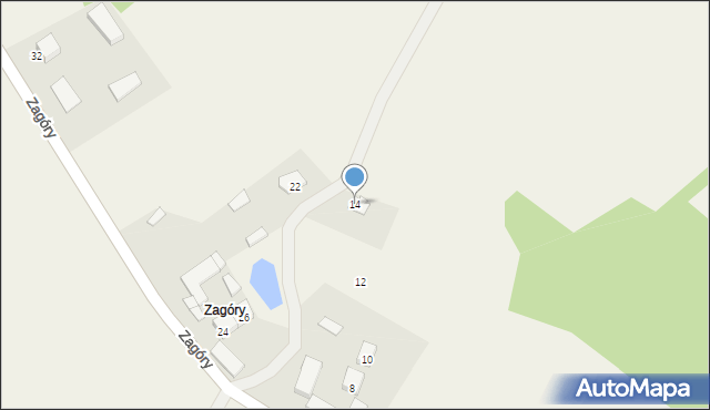 Sulęczyno, Zagóry, 14, mapa Sulęczyno