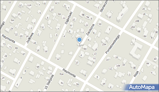 Sulejówek, Zaciszna, 3, mapa Sulejówek