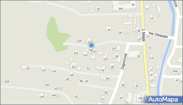 Sułkowice, Zagumnie, 102a, mapa Sułkowice