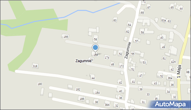 Sułkowice, Zagumnie, 168, mapa Sułkowice