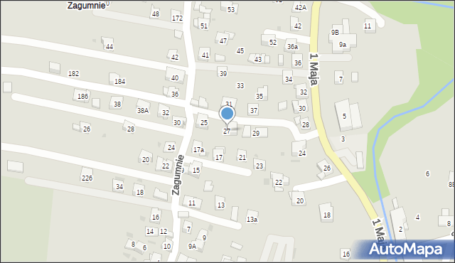 Sułkowice, Zagumnie, 27, mapa Sułkowice