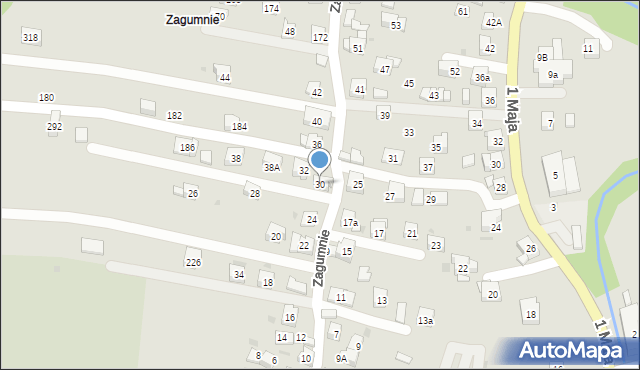 Sułkowice, Zagumnie, 30, mapa Sułkowice