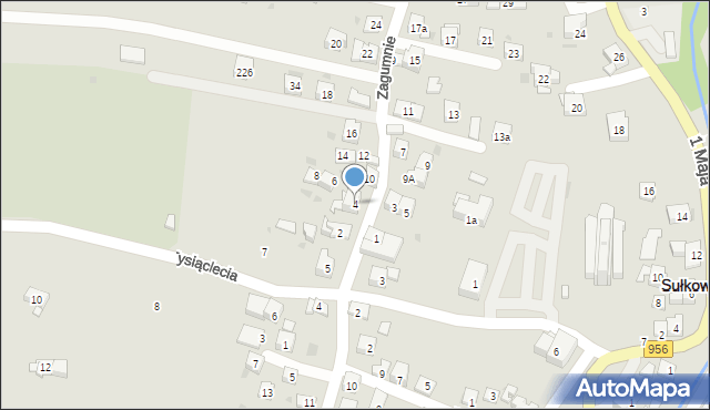 Sułkowice, Zagumnie, 4, mapa Sułkowice