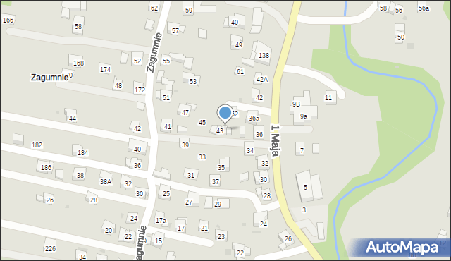 Sułkowice, Zagumnie, 43a, mapa Sułkowice