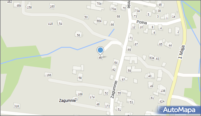 Sułkowice, Zagumnie, 60, mapa Sułkowice