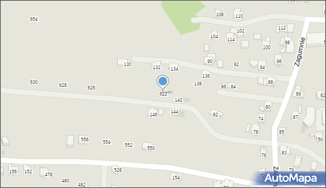 Sułkowice, Zagumnie, 622, mapa Sułkowice