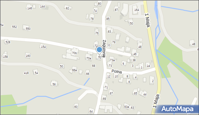 Sułkowice, Zagumnie, 70, mapa Sułkowice