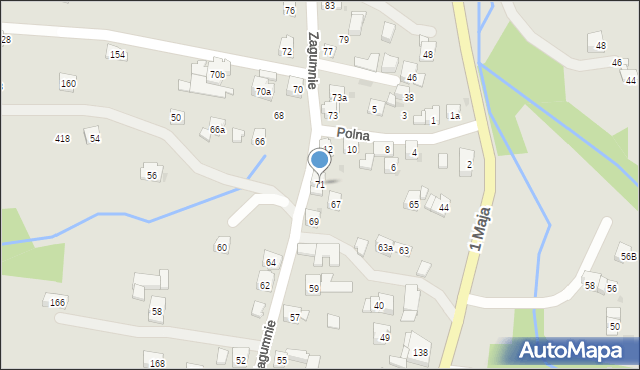 Sułkowice, Zagumnie, 71, mapa Sułkowice