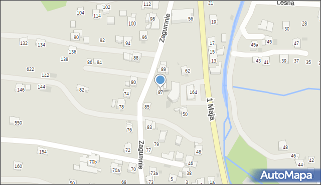 Sułkowice, Zagumnie, 87, mapa Sułkowice