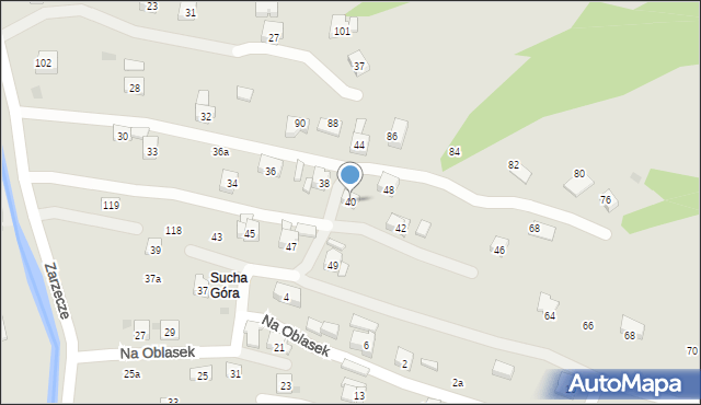 Sułkowice, Zarzecze, 40, mapa Sułkowice