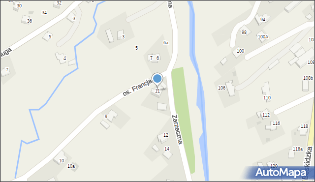 Sułkowice, Zarzeczna, 11, mapa Sułkowice