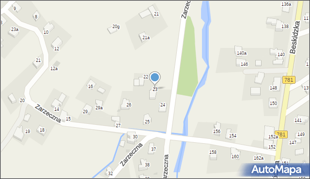 Sułkowice, Zarzeczna, 23, mapa Sułkowice