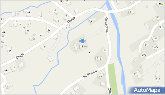 Sułkowice, Zarzeczna, 3, mapa Sułkowice