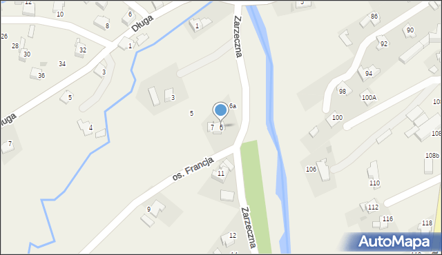 Sułkowice, Zarzeczna, 6, mapa Sułkowice