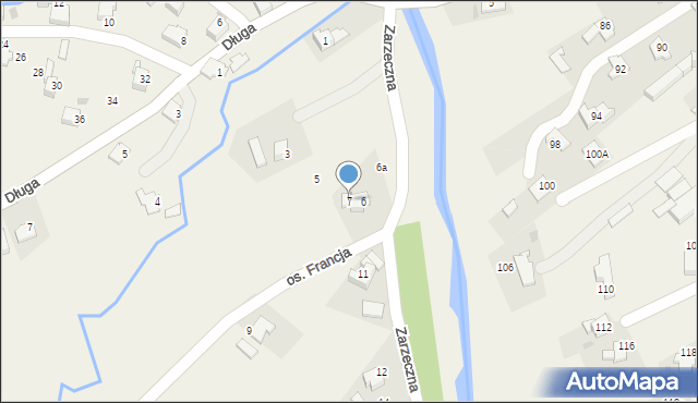 Sułkowice, Zarzeczna, 7, mapa Sułkowice