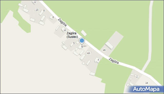 Susiec, Zagóra, 6, mapa Susiec