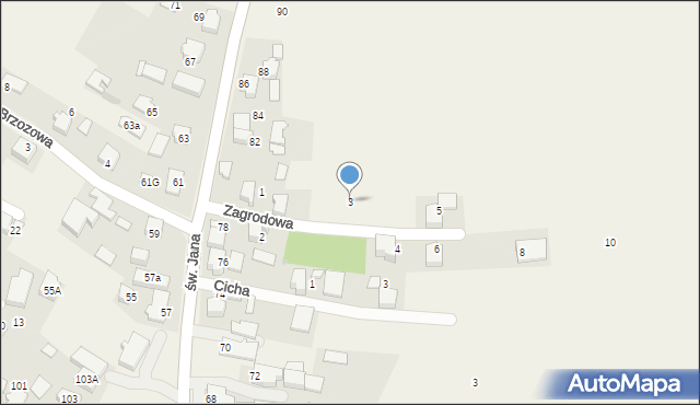 Suszec, Zagrodowa, 3, mapa Suszec