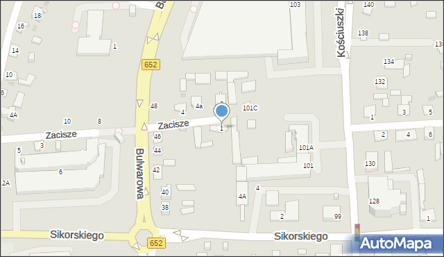 Suwałki, Zacisze, 1, mapa Suwałk