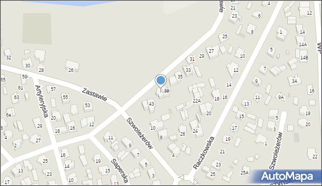 Suwałki, Zastawie, 41, mapa Suwałk