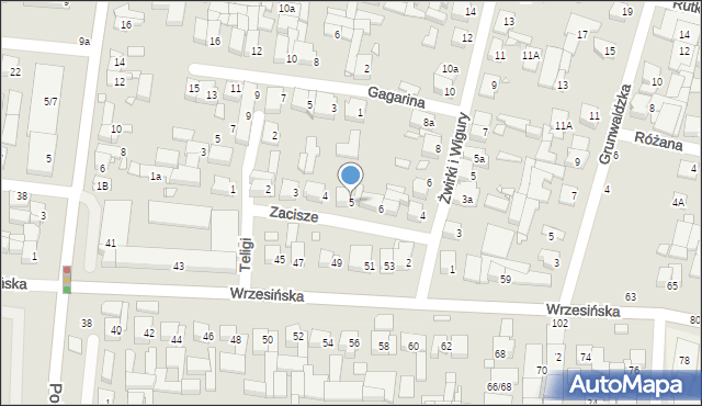 Swarzędz, Zacisze, 5, mapa Swarzędz