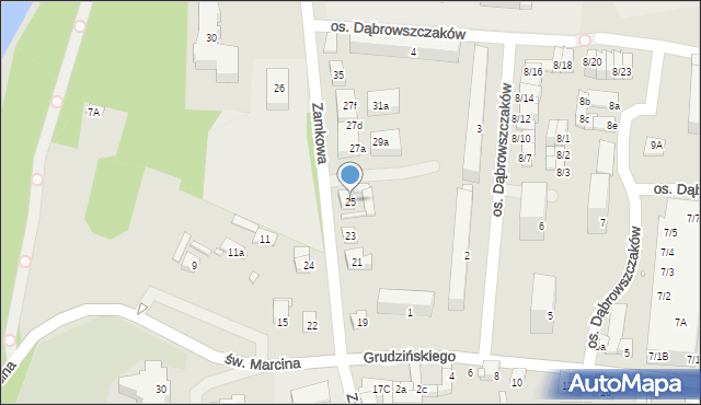 Swarzędz, Zamkowa, 25, mapa Swarzędz