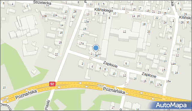 Swarzędz, Zapłocie, 1a, mapa Swarzędz
