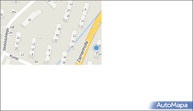 Świdnica, Zamenhofa Ludwika, dr., 23, mapa Świdnicy