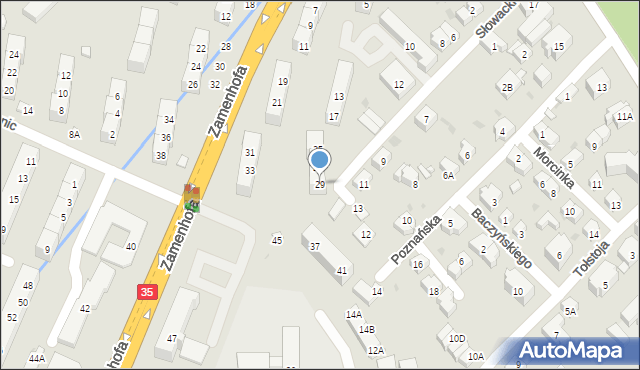 Świdnica, Zamenhofa Ludwika, dr., 29, mapa Świdnicy