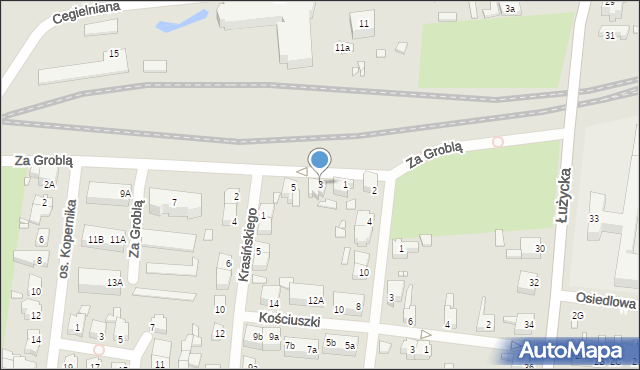 Świebodzin, Za Groblą, 3, mapa Świebodzin