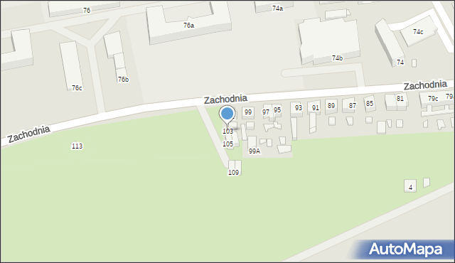 Świebodzin, Zachodnia, 103, mapa Świebodzin