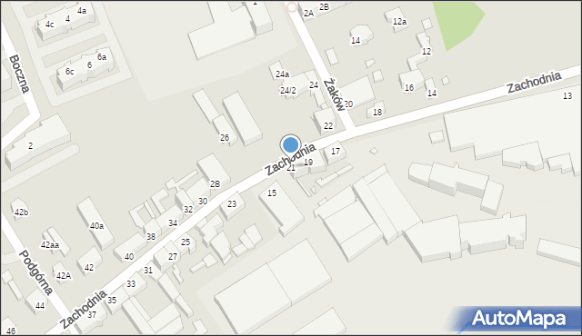 Świebodzin, Zachodnia, 21, mapa Świebodzin