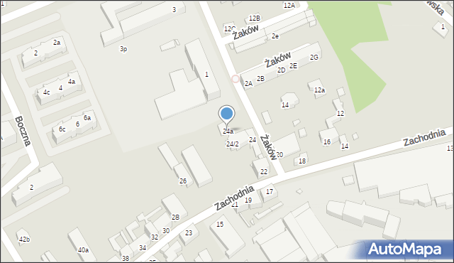 Świebodzin, Zachodnia, 24a, mapa Świebodzin