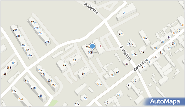 Świebodzin, Zachodnia, 50ba, mapa Świebodzin