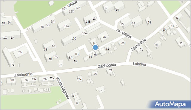 Świebodzin, Zachodnia, 66, mapa Świebodzin