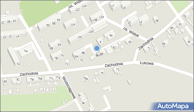 Świebodzin, Zachodnia, 68, mapa Świebodzin