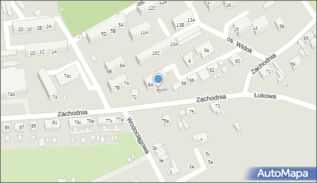 Świebodzin, Zachodnia, 70, mapa Świebodzin