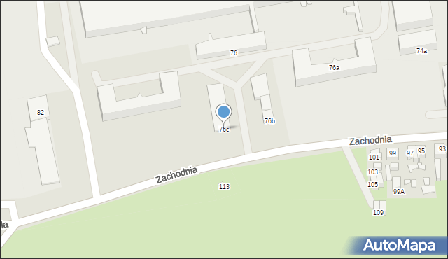 Świebodzin, Zachodnia, 76c, mapa Świebodzin